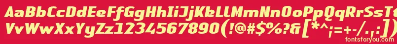 LinotypeAuthenticSansBlackitalic Font – Yellow Fonts on Red Background