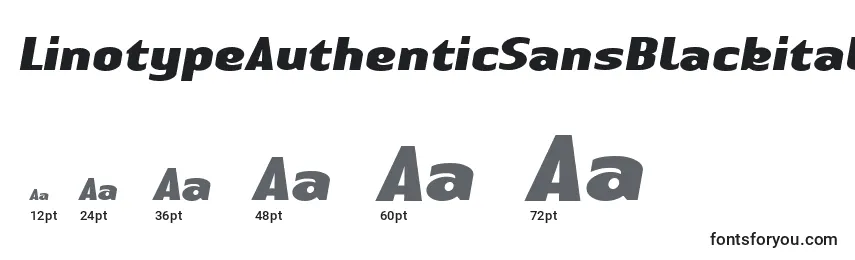LinotypeAuthenticSansBlackitalic Font Sizes