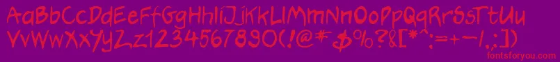 hootj    Font – Red Fonts on Purple Background