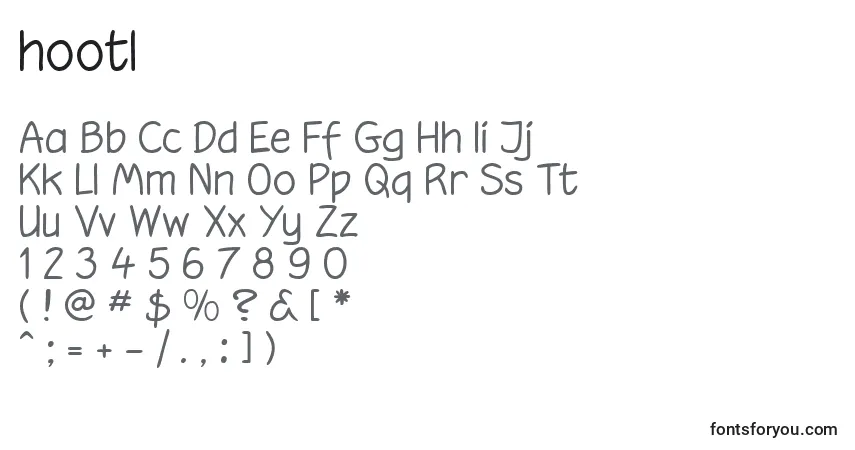 Czcionka Hootl    (129871) – alfabet, cyfry, specjalne znaki