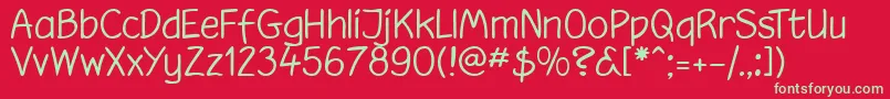 フォントhootl    – 赤い背景に緑の文字