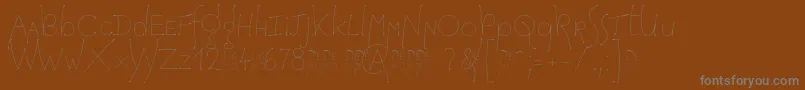 HopefulGrasshopper Demo-Schriftart – Graue Schriften auf braunem Hintergrund