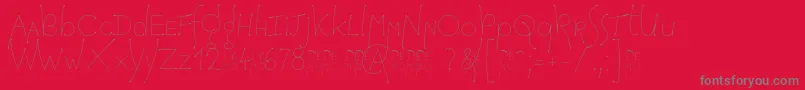 HopefulGrasshopper Demo-Schriftart – Graue Schriften auf rotem Hintergrund