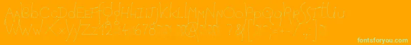 Шрифт HopefulGrasshopper Demo – зелёные шрифты на оранжевом фоне