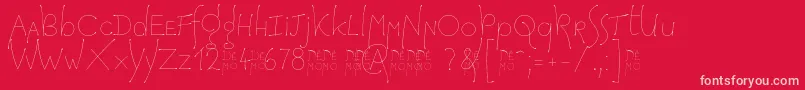 Weitere Informationen zur HopefulGrasshopper Demo-Schriftart HopefulGrasshopper Demo-Schriftart – Rosa Schriften auf rotem Hintergrund