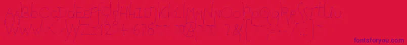 HopefulGrasshopper Demo-Schriftart – Violette Schriften auf rotem Hintergrund