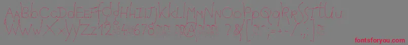 HopefulGrasshopper Demo Font – Red Fonts on Gray Background