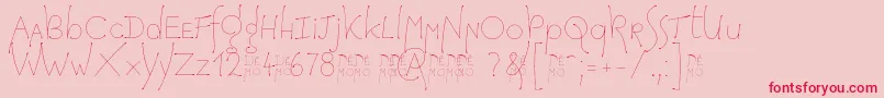 HopefulGrasshopper Demo-Schriftart – Rote Schriften auf rosa Hintergrund