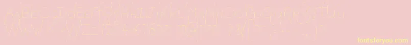 Шрифт HopefulGrasshopper Demo – жёлтые шрифты на розовом фоне