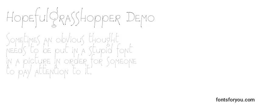 HopefulGrasshopper Demo -fontin tarkastelu