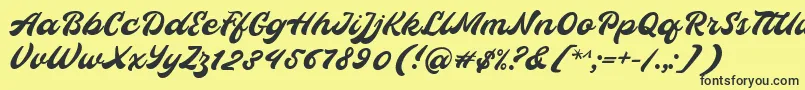 Czcionka Hopeitissed Font by 7ntypes – czarne czcionki na żółtym tle