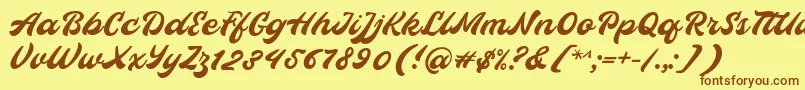 Czcionka Hopeitissed Font by 7ntypes – brązowe czcionki na żółtym tle