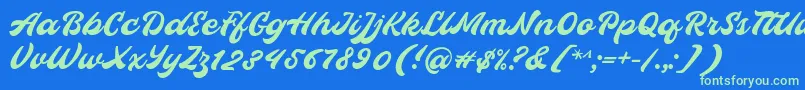 Hopeitissed Font by 7ntypes Font – Green Fonts on Blue Background