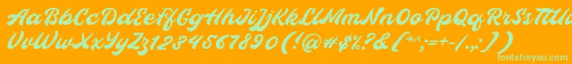 Fonte Hopeitissed Font by 7ntypes – fontes verdes em um fundo laranja
