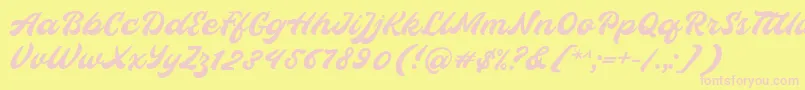 Hopeitissed Font by 7ntypes Font – Pink Fonts on Yellow Background