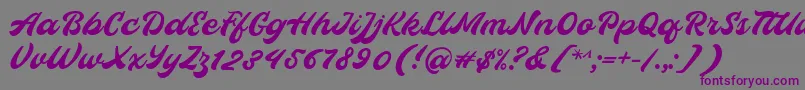 Czcionka Hopeitissed Font by 7ntypes – fioletowe czcionki na szarym tle