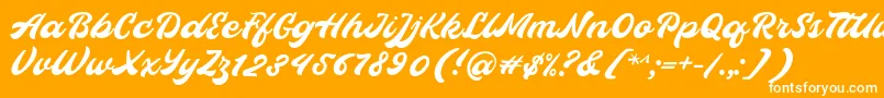 Czcionka Hopeitissed Font by 7ntypes – białe czcionki na pomarańczowym tle