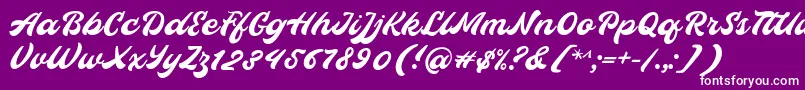 Czcionka Hopeitissed Font by 7ntypes – białe czcionki na fioletowym tle