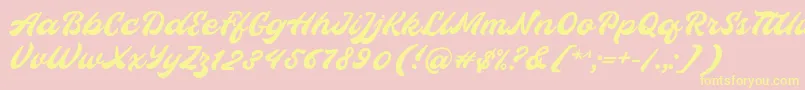 Hopeitissed Font by 7ntypes-Schriftart – Gelbe Schriften auf rosa Hintergrund