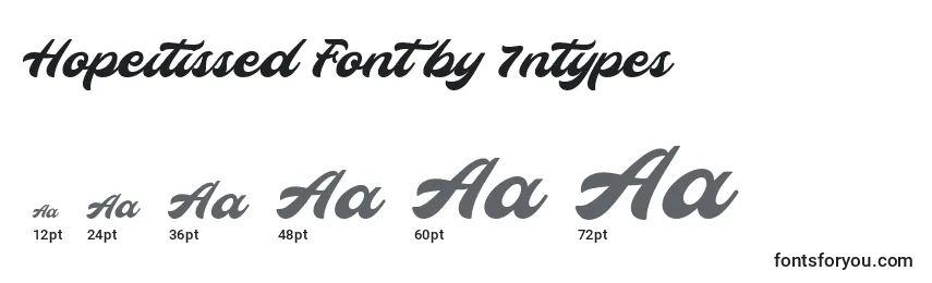 Размеры шрифта Hopeitissed Font by 7ntypes