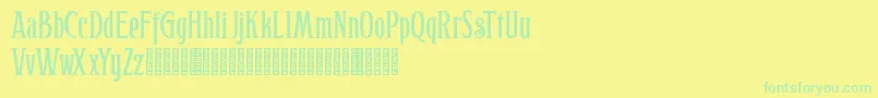 Hophus Roghus Font – Green Fonts on Yellow Background