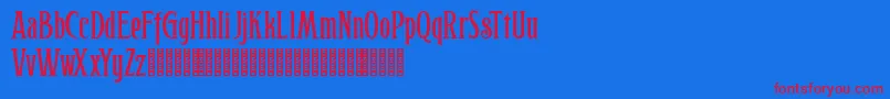 Hophus Roghus Font – Red Fonts on Blue Background