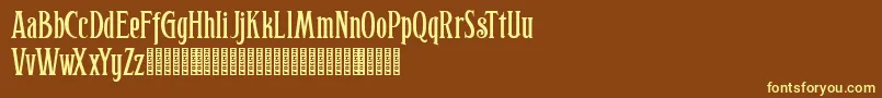 Hophus Roghus Font – Yellow Fonts on Brown Background