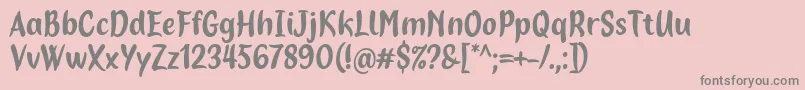 フォントHopia Font by 7NTypes – ピンクの背景に灰色の文字