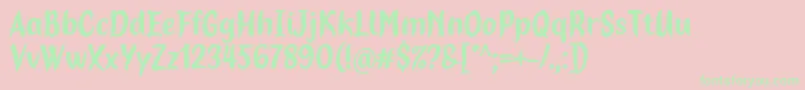 Hopia Font by 7NTypes-Schriftart – Grüne Schriften auf rosa Hintergrund