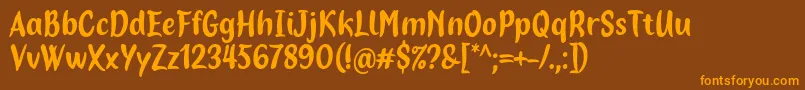 Police Hopia Font by 7NTypes – polices orange sur fond brun