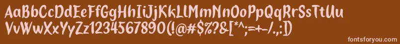 Fonte Hopia Font by 7NTypes – fontes rosa em um fundo marrom