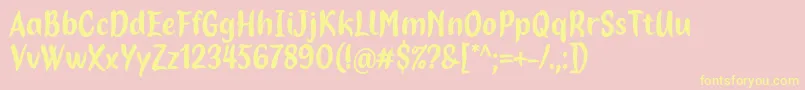 Police Hopia Font by 7NTypes – polices jaunes sur fond rose