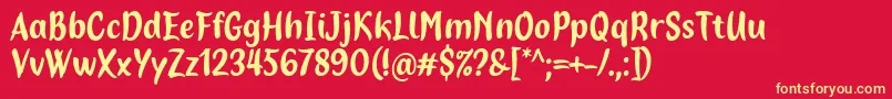 Hopia Font by 7NTypes Font – Yellow Fonts on Red Background