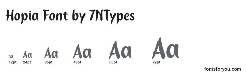 Размеры шрифта Hopia Font by 7NTypes