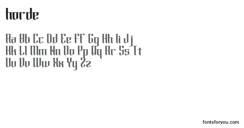 Schriftart Horde – Alphabet, Zahlen, spezielle Symbole