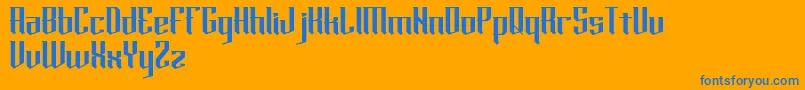 horde Font – Blue Fonts on Orange Background