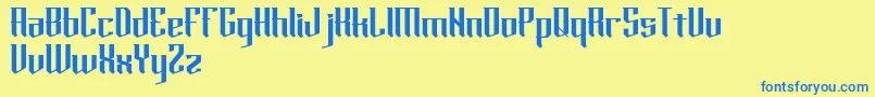 horde Font – Blue Fonts on Yellow Background