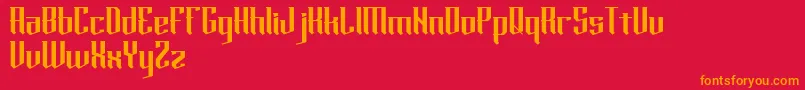 horde Font – Orange Fonts on Red Background