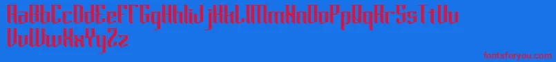 horde Font – Red Fonts on Blue Background