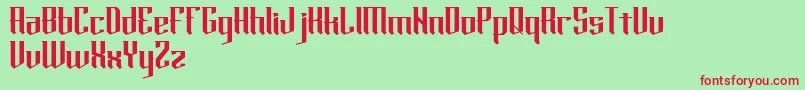 フォントhorde – 赤い文字の緑の背景