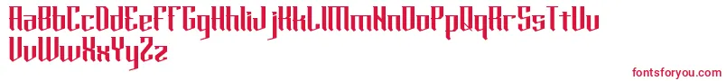 horde-Schriftart – Rote Schriften auf weißem Hintergrund