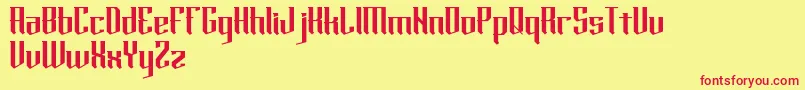 horde Font – Red Fonts on Yellow Background