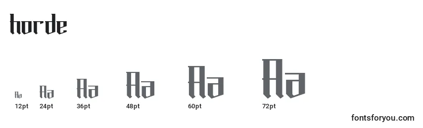 Размеры шрифта Horde