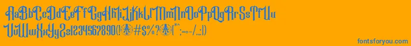 Hornbuckle Personal Use Only-Schriftart – Blaue Schriften auf orangefarbenem Hintergrund