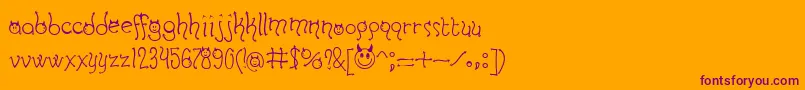 Шрифт HORNDB   – фиолетовые шрифты на оранжевом фоне