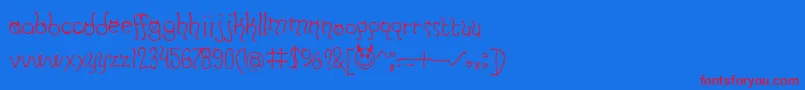 HORNDB  -fontti – punaiset fontit sinisellä taustalla