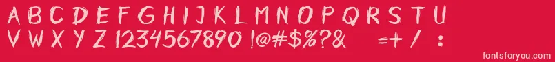 Horobi Font – Pink Fonts on Red Background