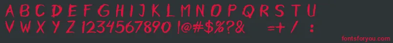フォントHorobi – 黒い背景に赤い文字