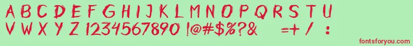 Horobi Font – Red Fonts on Green Background