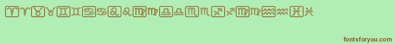 Шрифт Horoscopicus – коричневые шрифты на зелёном фоне
